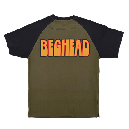 Beghead Olive Green Raglan - T-Shirt